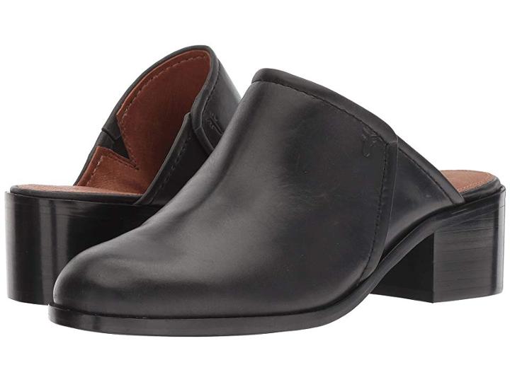 Frye Claire Mule (black Waxed Pull Up) Women's Clog/mule Shoes