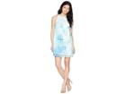 Tahari By Asl Petite Ombre Burnout Shift Dress (white/aqua/royal) Women's Dress
