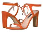 Nine West Longitano Heel Sandal (orange Suede) Women's Shoes