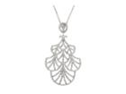 Nina Fine Line Micro Pave Fan Swarovski Crystals Necklace (rhodium/white) Necklace
