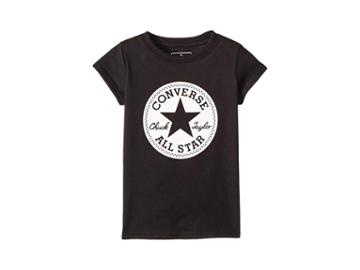Converse Kids Chuck Taylor Signature Tee (toddler/little Kids) (black) Girl's T Shirt