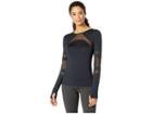 Shape Activewear Cage Mesh Long Sleeve Tee (black/black) Women's T Shirt