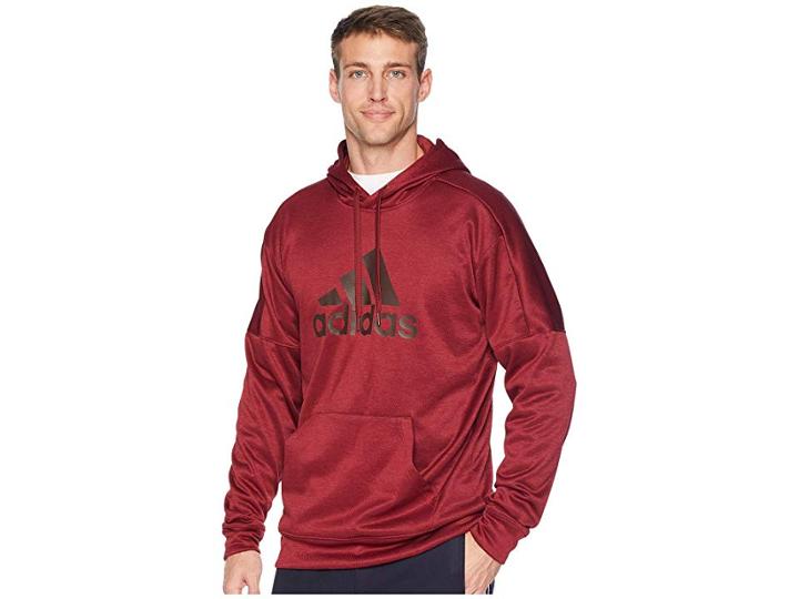 Adidas Team Issue Pullover Fleece Hoodie (noble Maroon Melange) Men's Sweatshirt