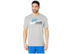 Nike Nsw Just Do It Swoosh Tee (dark Grey Heather/green Abyss/off-white) Men's T Shirt