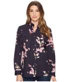 Joules Lucie Printed Classic Shirt (french Navy Blossom) Women's Clothing