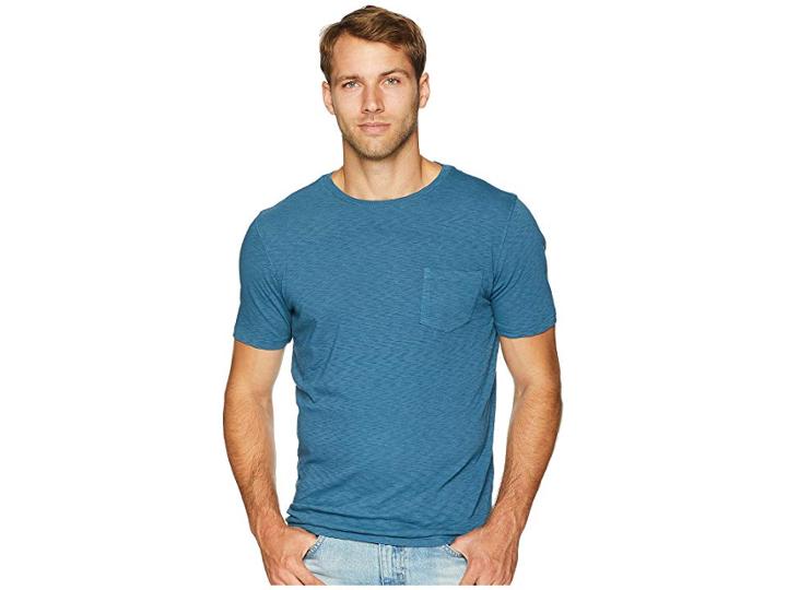 Vintage 1946 Garment Dyed Slub Crew Neck Tee (blue Stone) Men's T Shirt