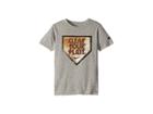 Nike Kids Clear Your Plate Short Sleeve T-shirt (little Kids) (dark Grey Heather) Boy's Clothing