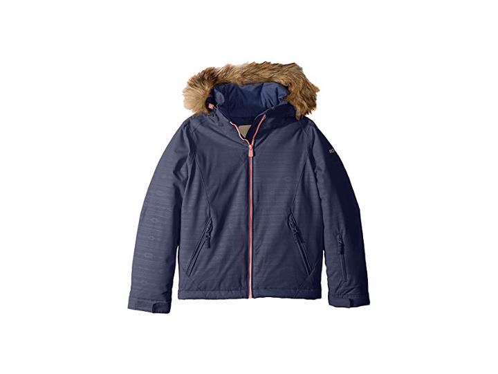 Roxy Kids American Pie Embossed Jacket (big Kids) (crown Blue/indie Stripes Emboss) Girl's Coat