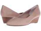 Rockport Total Motion Annett Cap Toe Wedge (warm Taupe Brown Calf/lizard) Women's Wedge Shoes