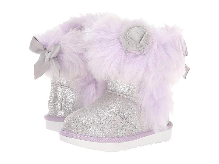 Ugg Kids Maizey Classic Ii (toddler/little Kid) (silver/lavender) Girls Shoes