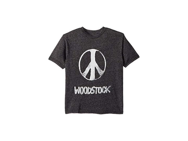 The Original Retro Brand Kids Mocktwist Woodstock Peace Short Sleeve Tee (big Kids) (mocktwist Black) Boy's T Shirt
