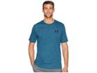 Under Armour Sportstyle Left Chest Short Sleeve (techno Teal Medium Heather/black) Men's Clothing