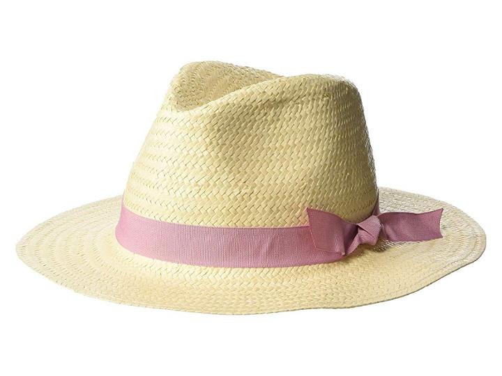Bcbgeneration Embroidered Word Woven Straw Panama (natural) Caps