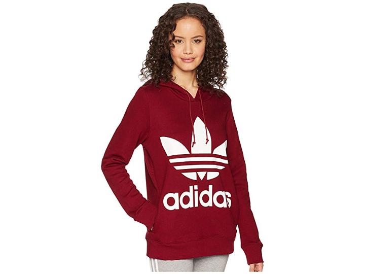 Adidas Originals Trefoil Hoodie (collegiate Burgundy) Women's Long Sleeve Pullover