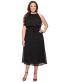 Michael Michael Kors Plus Size Halter Tassel Dress (black) Women's Dress