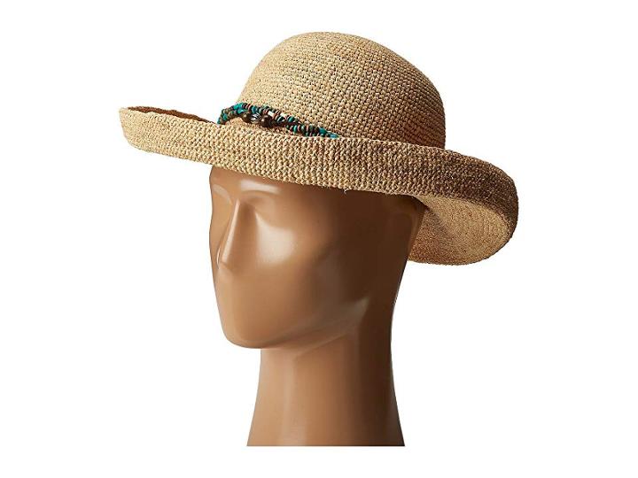 Scala Crochet Raffia With Beads (natural) Caps