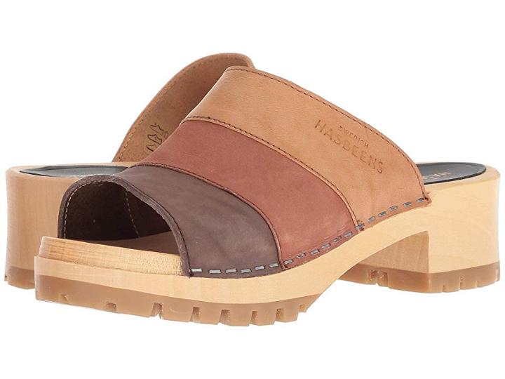 Swedish Hasbeens Mona (brown Nubuck Color Combo) Women's Sandals