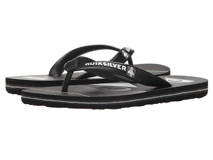 Quiksilver Kids Molokai Slash Fade Logo (toddler/little Kid/big Kid) (black/black/grey) Boys Shoes