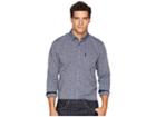 Ben Sherman Long Sleeve Clock Time Print Shirt (blue) Men's Clothing