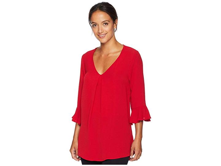 Bobeau Solid Bubble Crepe (tomato Red) Women's Clothing