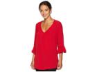 Bobeau Solid Bubble Crepe (tomato Red) Women's Clothing