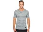 Nike Pro Heathered Short Sleeve Training Top (vintage Green/cool Grey/black) Men's Short Sleeve Pullover