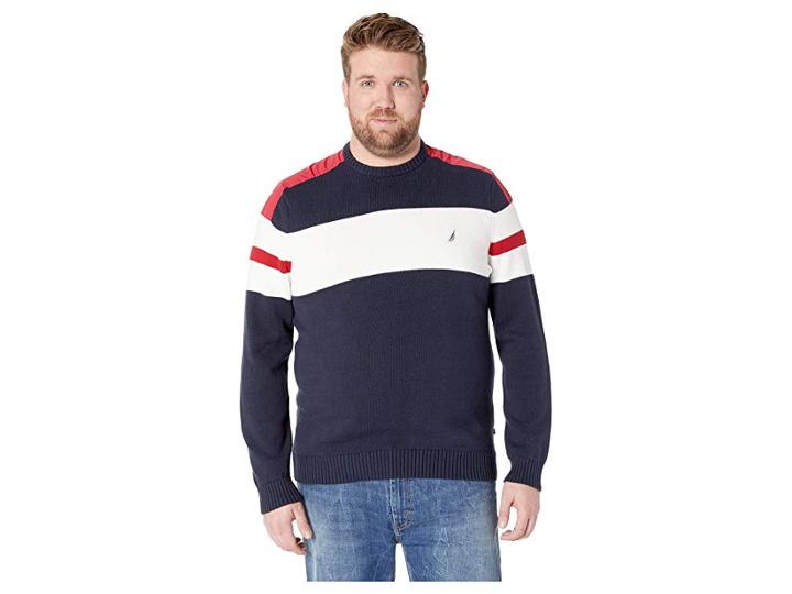 Nautica Big & Tall Big Tall Challenger Crew (navy) Men's Clothing