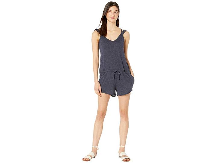 Chaser Vintage Tri-blend Fluttery Double Strap Romper (avalon) Women's Jumpsuit & Rompers One Piece