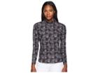 Jamie Sadock Hologram Print Sunsense(r) 1/4 Zip Long Sleeve Top With 50 Uvp (jet Black) Women's Clothing
