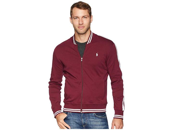 Polo Ralph Lauren Interlock Track Bomber Jacket (classic Wine) Men's Clothing