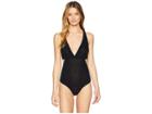 Only Hearts Feather Weight Rib V-neck Cut Out Bodysuit (black) Women's Jumpsuit & Rompers One Piece