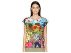 Paul Smith Floral Woven Knit T-shirt (navy) Women's T Shirt