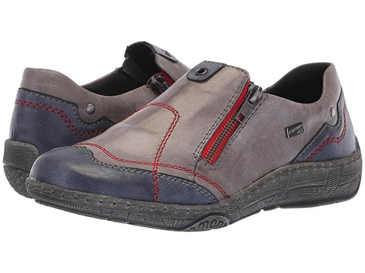 Rieker D3816 Thetkla 16 (jeans/negro) Women's Shoes