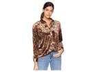 Tribal Long Sleeve Drop Shoulder Blouse (copper) Women's Blouse