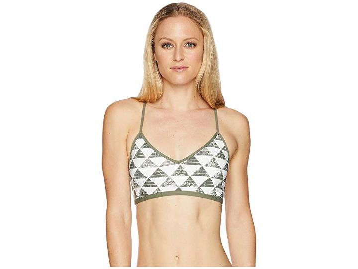 Carve Designs Catalina Bikini Top (olive Triangles) Women's Swimwear