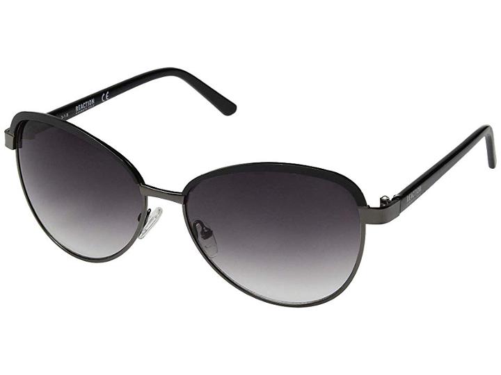 Kenneth Cole Reaction Kc1294 (shiny Gunmetal/gradient Smoke) Fashion Sunglasses