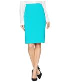 Tahari By Asl Crepe Pencil Skirt (hawaii Blue) Women's Skirt