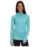 Nike Dry Element Running Hoodie (teal Charge/heather/reflective Silver) Women's Sweatshirt