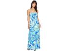 Lilly Pulitzer Marlisa Maxi Dress (beckon Blue Palm Passage) Women's Dress
