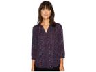 Nydj Blouse W/ Pleated Back (vintage Merit Navy) Women's Blouse