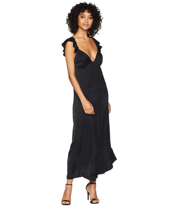 7 For All Mankind Ruffle Slip Dress (black) Women's Dress