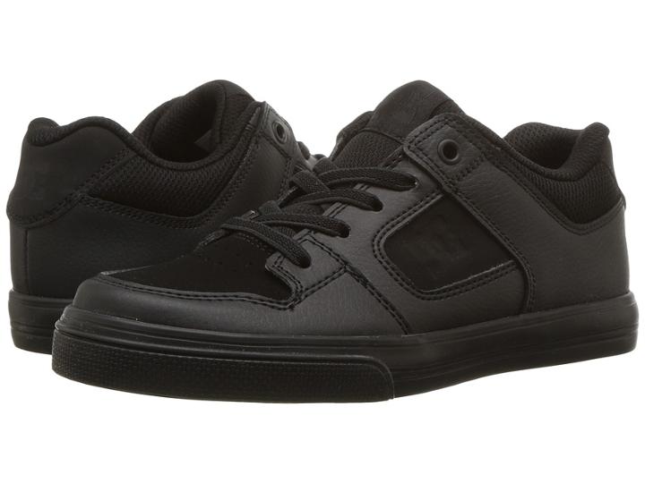 Dc Kids Pure Elastic (little Kid/big Kid) (black/black/black) Boys Shoes
