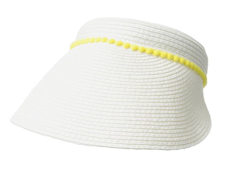 Collection Xiix Pom Trim Tennis Visor (white) Casual Visor