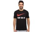 Nike Just Do Ittm Swooshtm Tee (black/varsity Red) Men's Clothing