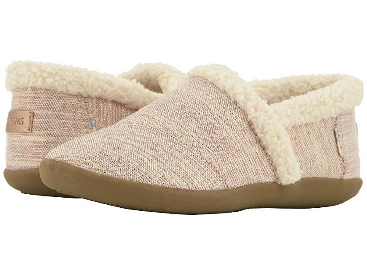 Toms Kids House Slipper (little Kid/big Kid) (rose Cloud Twill Glimmer) Girls Shoes