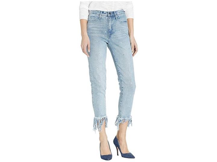 Juicy Couture Crystal Fringe Hem Girlfriend Jeans (surfrider Wash) Women's Jeans
