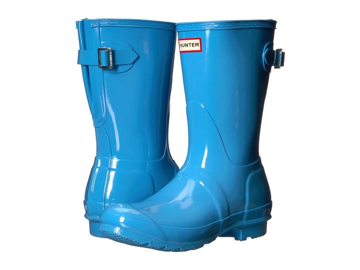 Hunter Original Back Adjustable Short Gloss Rain Boots (forget Me Not) Women's Rain Boots
