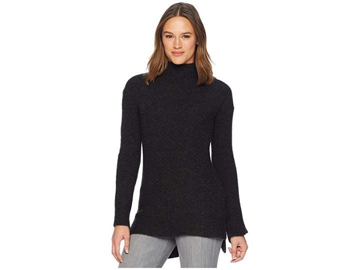 Exofficio Pontedera Funnel Neck (charcoal Heather) Women's Long Sleeve Pullover