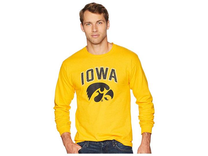 Champion College Iowa Hawkeyes Long Sleeve Jersey Tee (champion Gold) Men's T Shirt