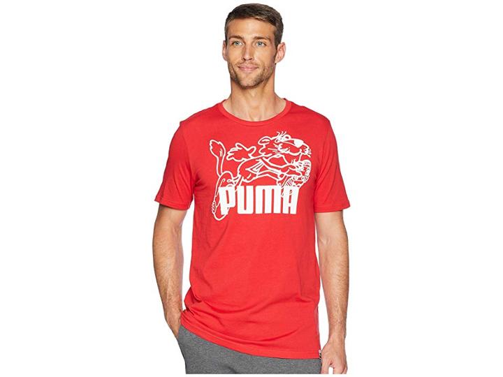 Puma Graphic Retro Sports Tee (ribbon Red) Men's T Shirt